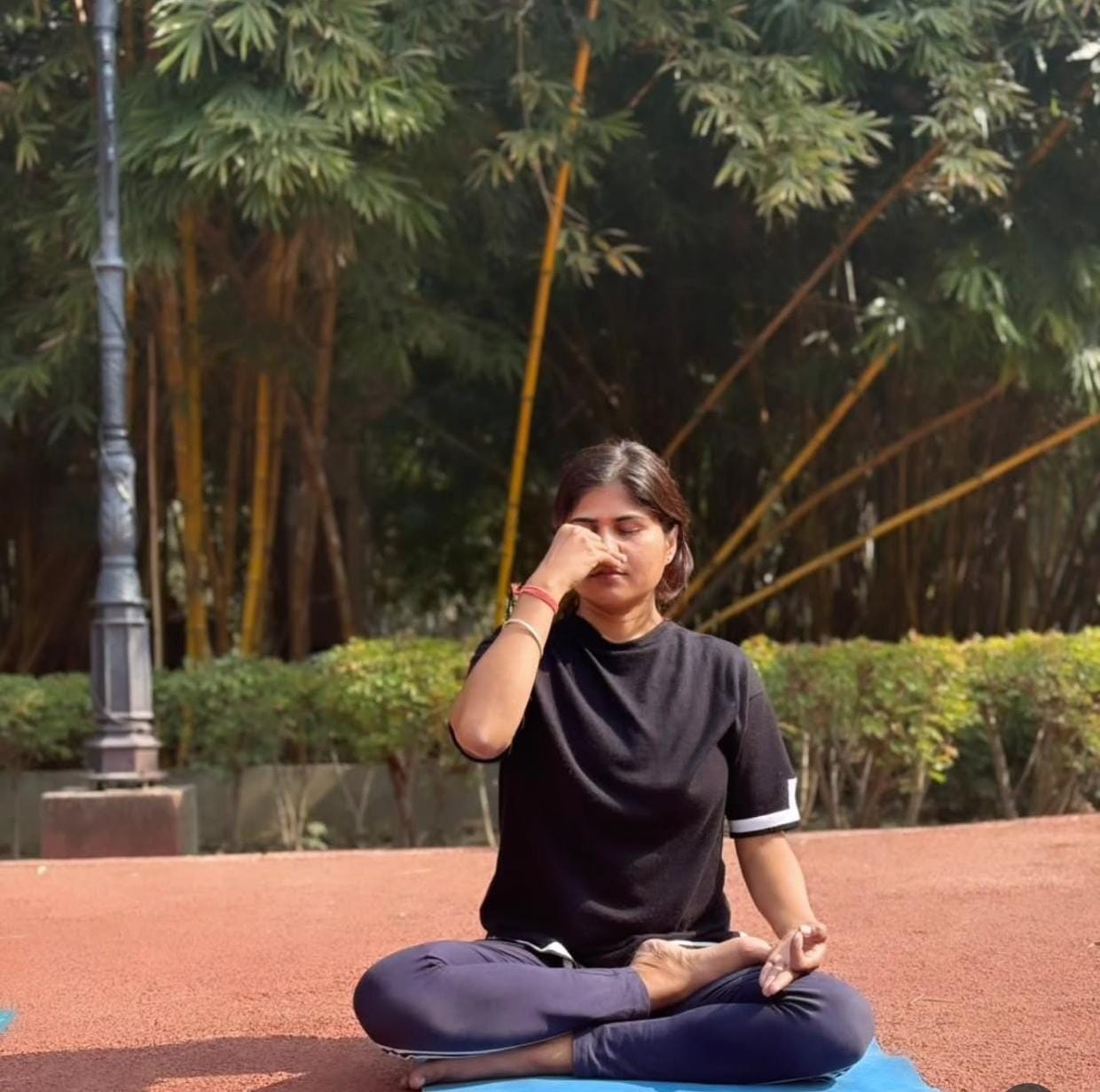Yoga class in a peaceful environment